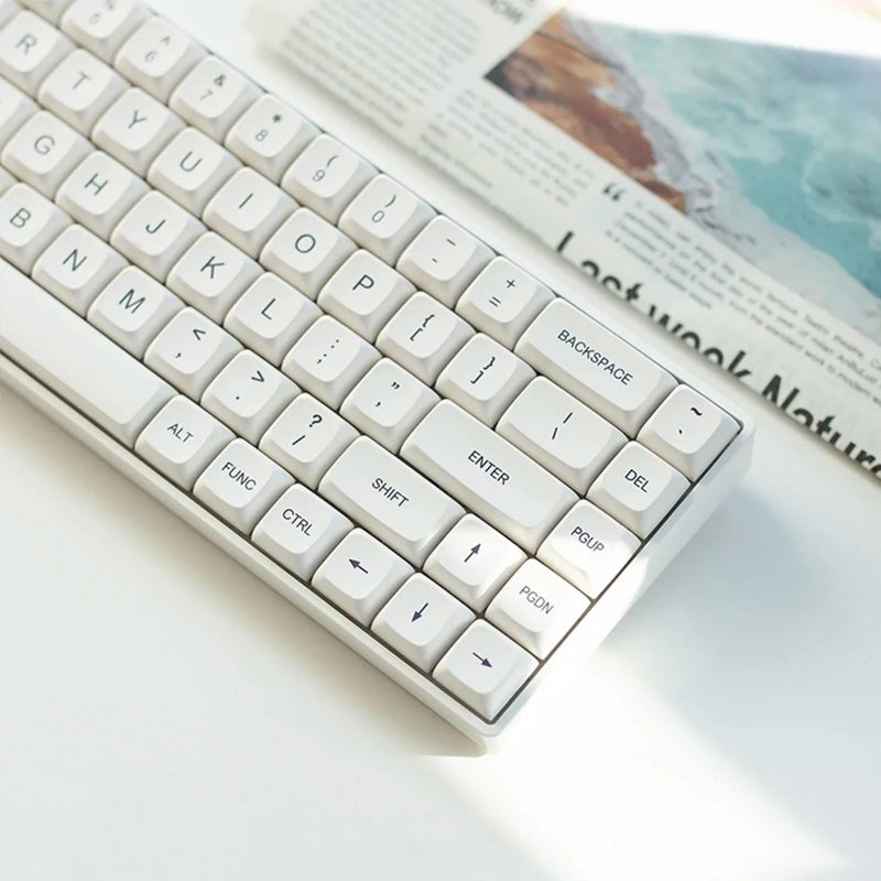 Bluejw Minimalist White PBT Gaming Keycaps - Original Arabic Personalized Keyboard Set - Image 2